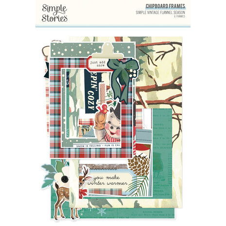 Simple Stories Simple Vintage Flannel Season Chipboard Frames (25322) (OUTLET)