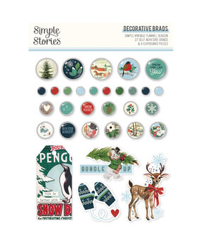 Simple Stories Simple Vintage Flannel Season Decorative Brads (25324) (OUTLET)
