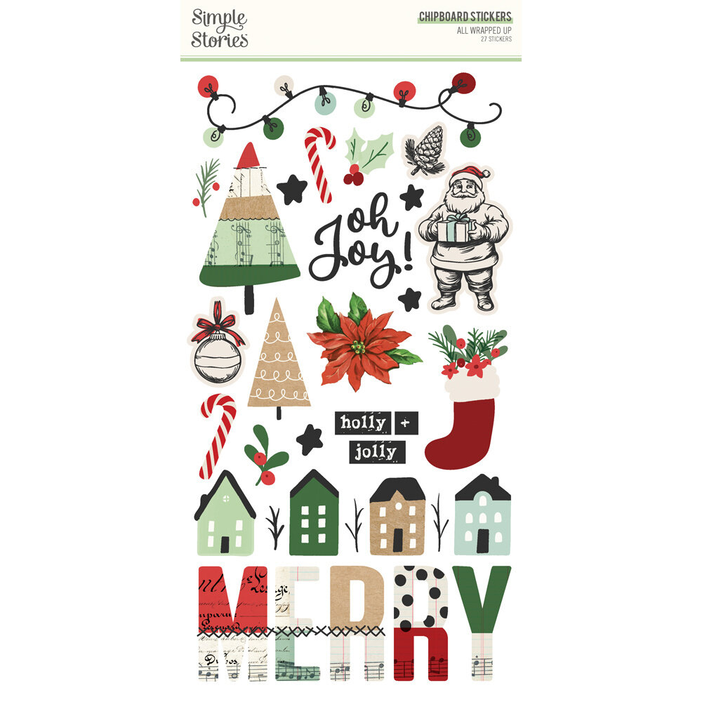 Simple Stories All Wrapped Up 6x12 Inch Chipboard Stickers (25417) (OUTLET)
