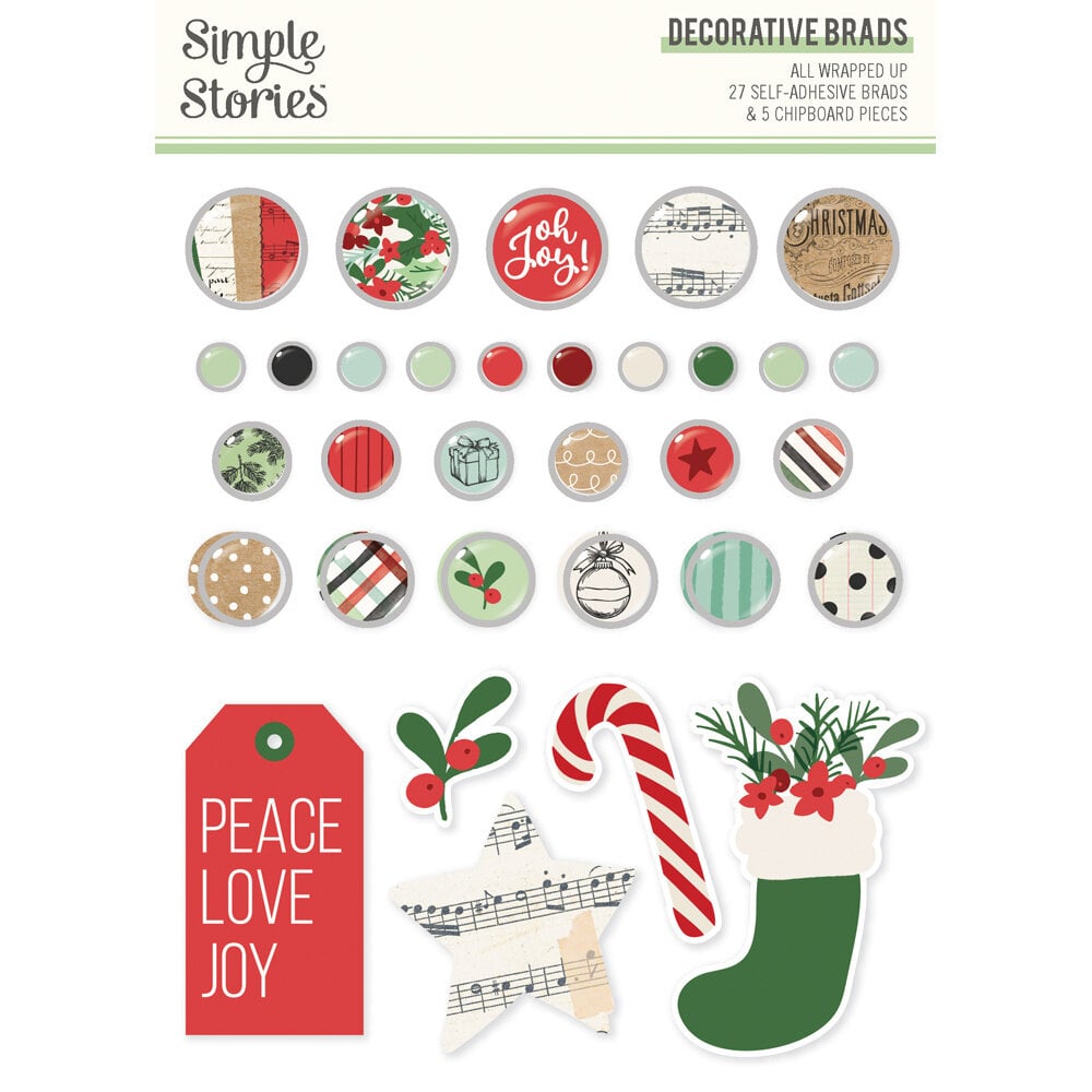 Simple Stories All Wrapped Up Decorative Brads (25423) (OUTLET)