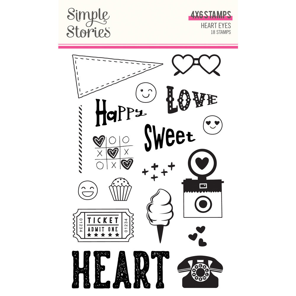Simple Stories Heart Eyes Clear Stamps (SIS19415) (OUTLET)