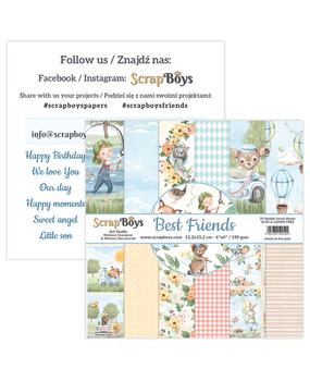 ScrapBoys Best Friends 6x6 Inch Paper Pad (BEFR-09) (OUTLET)