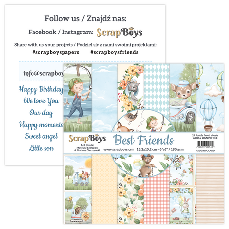 ScrapBoys Best Friends 6x6 Inch Paper Pad (BEFR-09) (OUTLET)