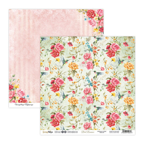 ScrapBoys Bird Romance 12x12 Inch Paper Pack (BIRO-08) (OUTLET)