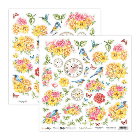 ScrapBoys Bird Romance 12x12 Inch Paper Pack (BIRO-08) (OUTLET)