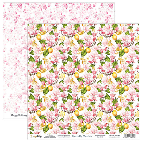 ScrapBoys Butterfly Meadow 12x12 Inch Paper Pack (BUME-08) (OUTLET)