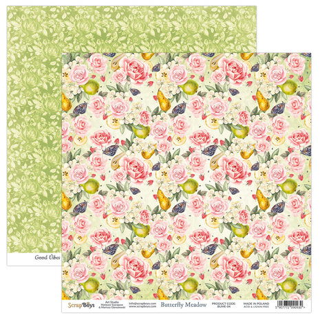 ScrapBoys Butterfly Meadow 12x12 Inch Paper Pack (BUME-08) (OUTLET)