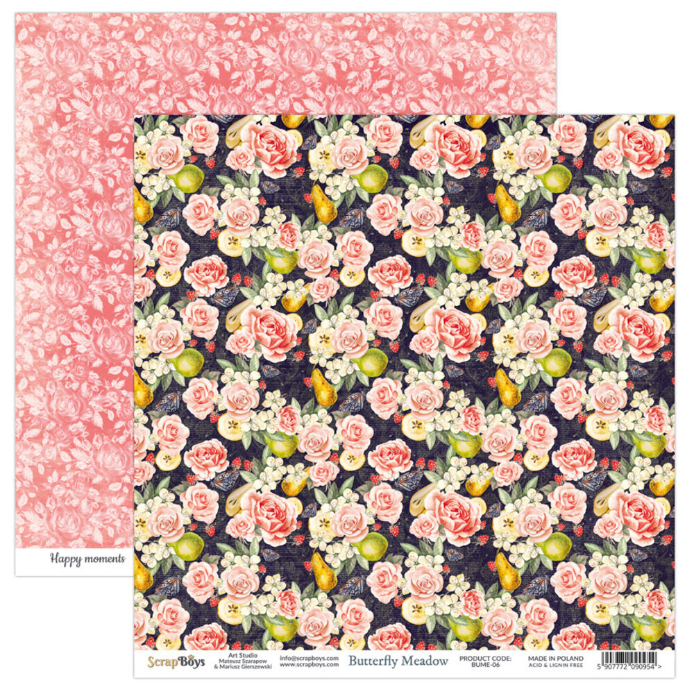 ScrapBoys Butterfly Meadow 12x12 Inch Paper Pack (BUME-08) (OUTLET)