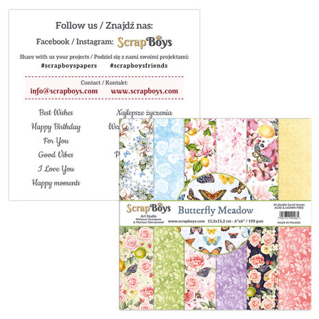 ScrapBoys Butterfly Meadow 12x12 Inch Paper Pack (BUME-08) (OUTLET)
