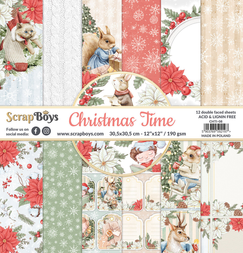 ScrapBoys Christmas Time 12x12 Inch Paper Pack (CHTI-08) (OUTLET)