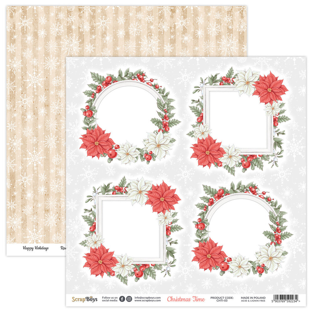 ScrapBoys Christmas Time 12x12 Inch Paper Pack (CHTI-08) (OUTLET)