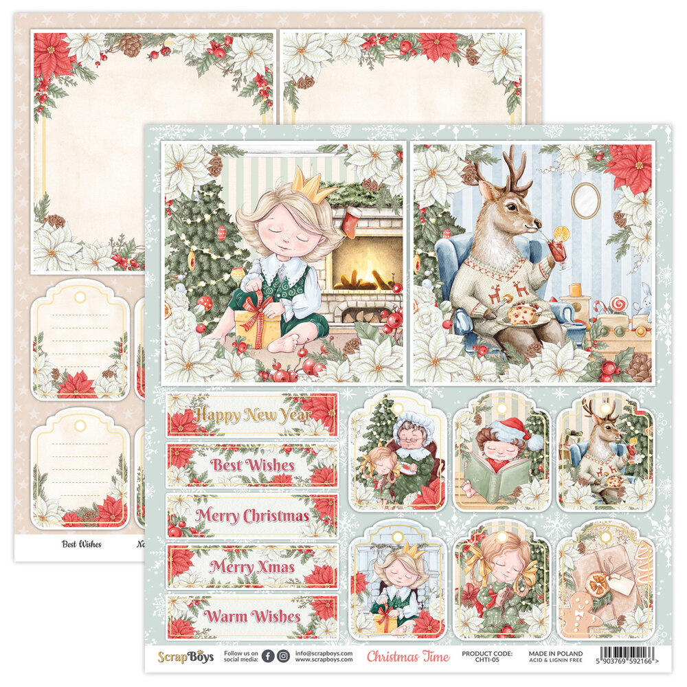 ScrapBoys Christmas Time 12x12 Inch Paper Pack (CHTI-08) (OUTLET)