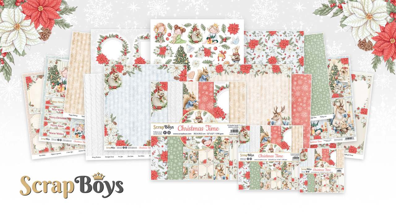 ScrapBoys Christmas Time 12x12 Inch Paper Pack (CHTI-08) (OUTLET)
