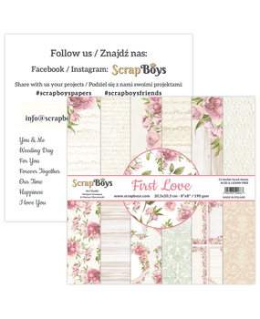 ScrapBoys First Love 8x8 Inch Paper Pad (FILO-10) (OUTLET)