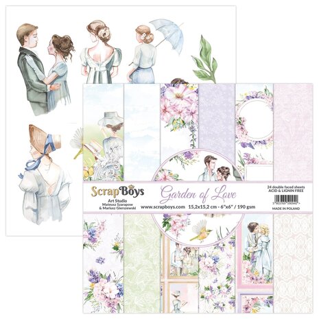ScrapBoys Garden Of Love 6x6 Inch Paper Pad (GALO-09) (OUTLET)