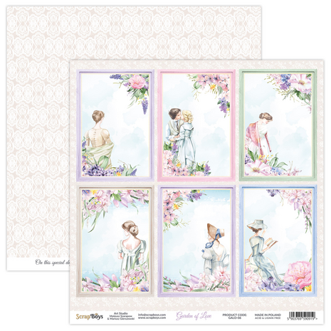 ScrapBoys Garden Of Love 6x6 Inch Paper Pad (GALO-09) (OUTLET)