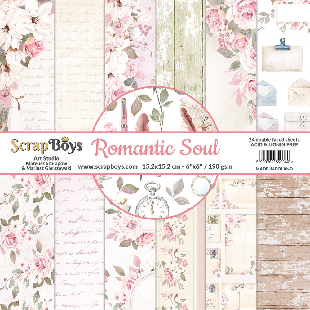 ScrapBoys Romantic Soul 6x6 Inch Paper Pad (ROSO-09) (OUTLET)