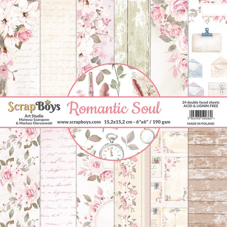 ScrapBoys Romantic Soul 6x6 Inch Paper Pad (ROSO-09) (OUTLET)