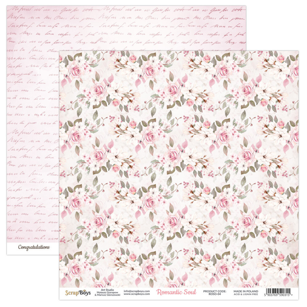 ScrapBoys Romantic Soul 6x6 Inch Paper Pad (ROSO-09) (OUTLET)