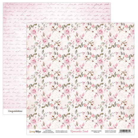 ScrapBoys Romantic Soul 6x6 Inch Paper Pad (ROSO-09) (OUTLET)
