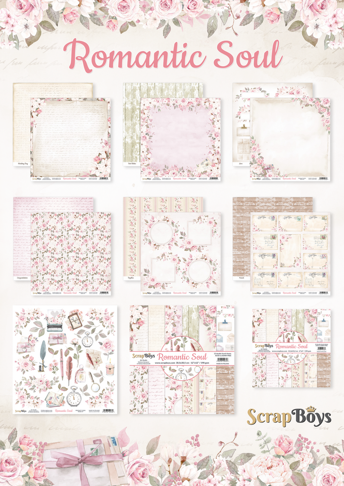 ScrapBoys Romantic Soul 6x6 Inch Paper Pad (ROSO-09) (OUTLET)