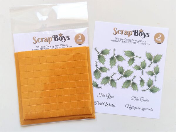 ScrapBoys 3D Foam Cubes 2 mm 1x1 cm (200pcs) (SB-01) (OUTLET)