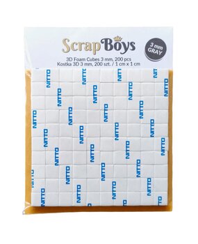 ScrapBoys 3D Foam 3mm Cubes 1x1cm - Gray (200pcs) (SB-06) (OUTLET)
