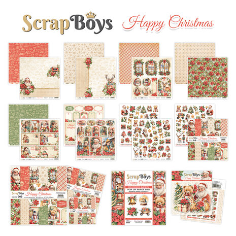 ScrapBoys Happy Christmas Double Sided Die Cut Elements (40pcs) (SB-HACH-12) (OUTLET)