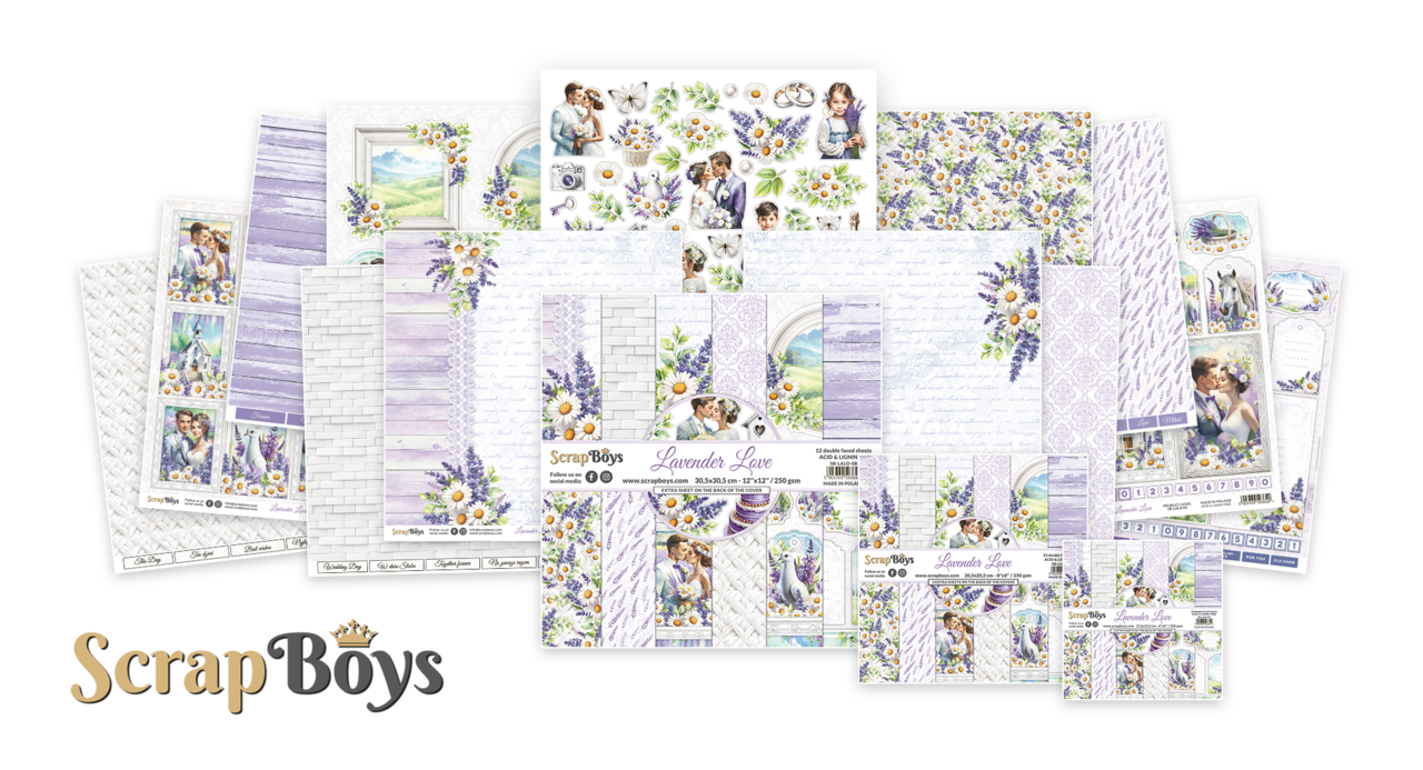 ScrapBoys Lavender Love Double Sided Die Cut Elements (47pcs) (SB-LALO-12) (OUTLET)