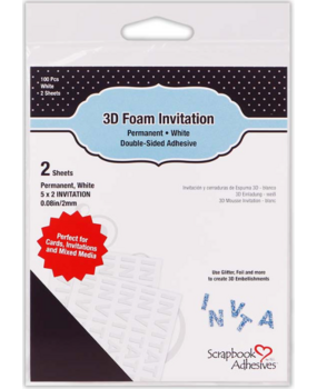 Scrapbook Adhesives 3D Foam Invitation White (2sheets) (03026) (OUTLET)