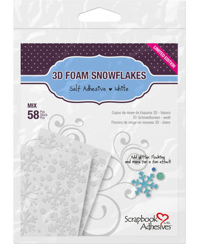 Scrapbook Adhesives 3D Foam Snowflakes (58pcs) (01216) (OUTLET)