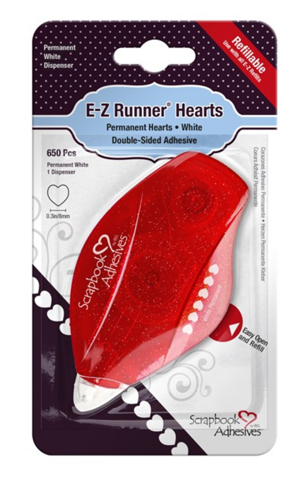 Scrapbook Adhesives E-Z Runner Hearts Refillable Dispenser (01241-6) (OUTLET)