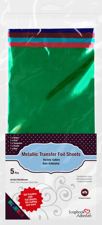 Scrapbook Adhesives Metallic Transfer Foil Sheets Variety (5pcs) (01401) (OUTLET)
