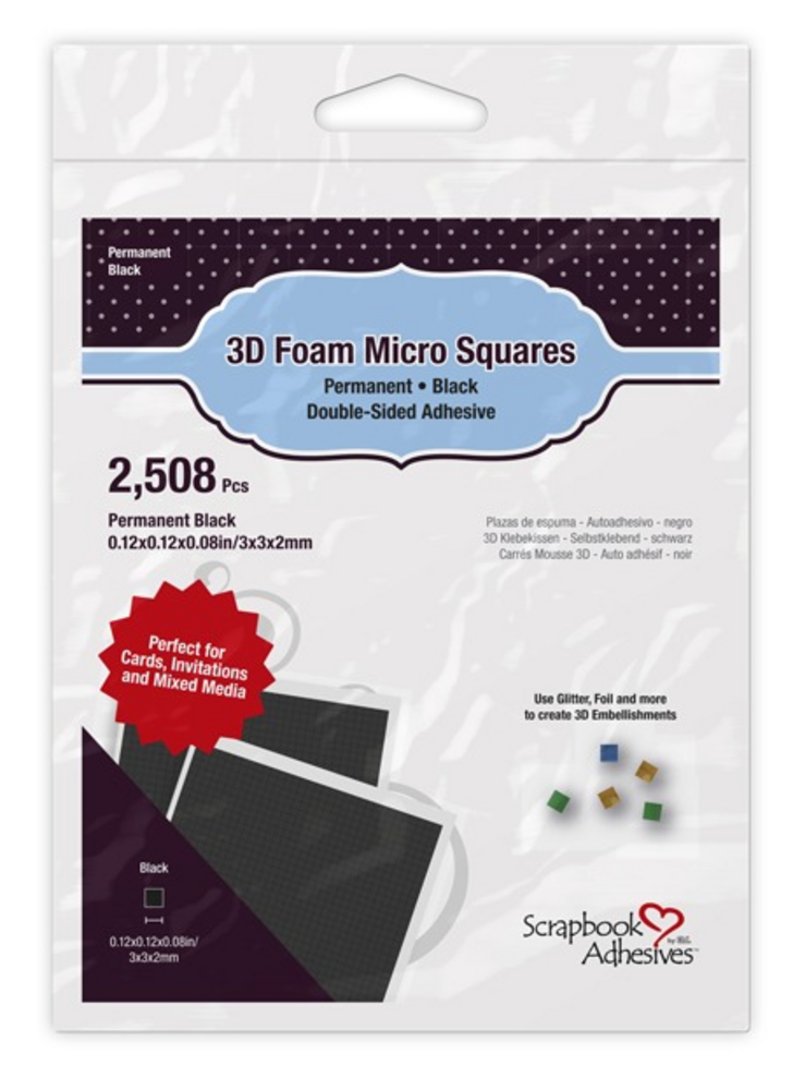 Scrapbook Adhesives 3D Foam Squares Micro Black (2508pcs) (01403-10) (OUTLET)