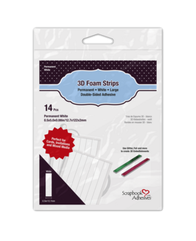 Scrapbook Adhesives 3D Foam Strips 0.5 Inch White (14pcs) (01416-10) (OUTLET)