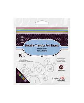 Scrapbook Adhesives Metallic Transfer Foil Sheets 6x6 Inch Pastel Colors (10pcs) (01418-10) (OUTLET)