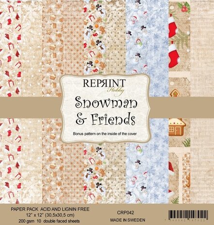 Reprint Snowman & Friends 12x12 Inch Paper Pack (CRP042) (OUTLET)