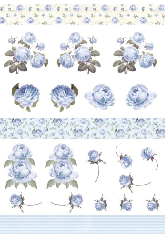Reprint Blue Rose Romance A4 Cutouts (KP0084) (OUTLET)