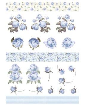 Reprint Blue Rose Romance A4 Cutouts (KP0084) (OUTLET)