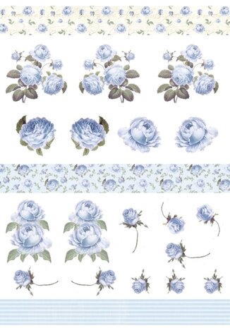 Reprint Blue Rose Romance A4 Cutouts (KP0084) (OUTLET)