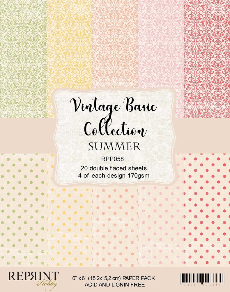 Reprint Basic Collection Summer 6x6 Inch Paper Pack (RPP058) (OUTLET)