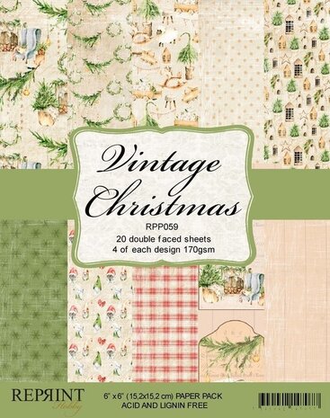 Reprint Vintage Christmas 6x6 Inch Paper Pack (RPP059) (OUTLET)