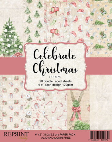 Reprint Celebrate Christmas 6x6 Inch Paper Pack (RPP075) (OUTLET) Reprint Celebrate Christmas 6x6 Inch Paper Pack (RPP075) (OUTLET)