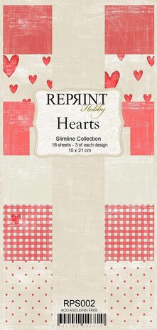 Reprint Hearts Slimline Paper Pack (RPS002) (OUTLET)
