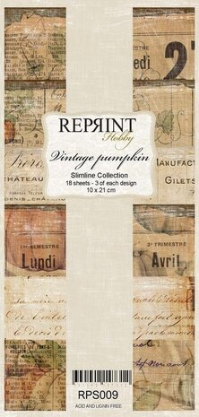Reprint Vintage Pumpkin Slimline Paper Pack (RPS009) (OUTLET)