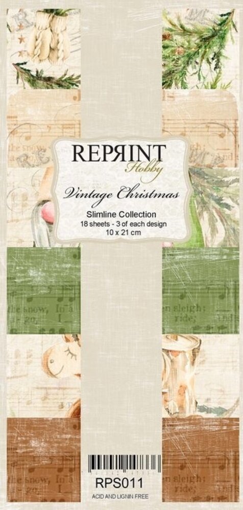 Reprint Vintage Christmas Slimline Paper Pack (RPS008) (OUTLET)