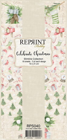 Reprint Celebrate Christmas Slimline Paper Pack (RPS040) (OUTLET)
