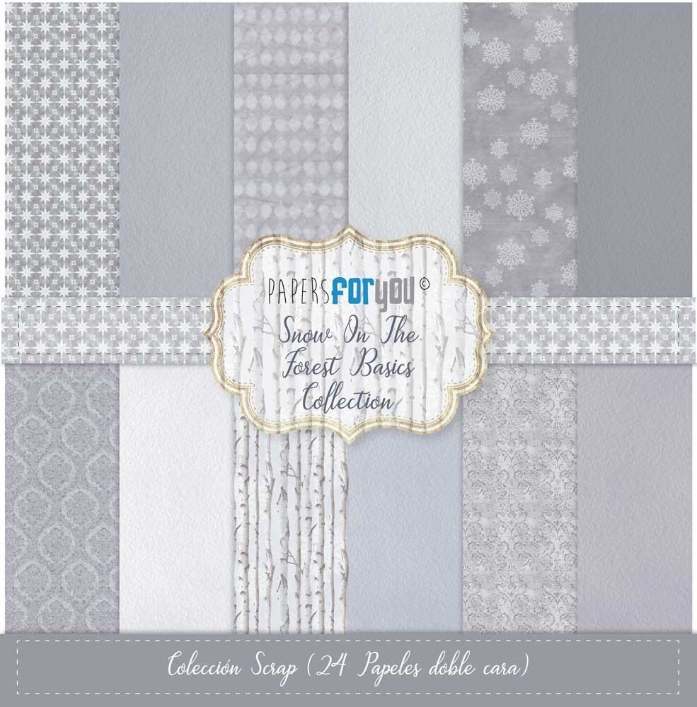 Papers For You Snow On The Forest Basics Midi Scrap Paper Pack (24pcs) (PFY-12397) (OUTLET)