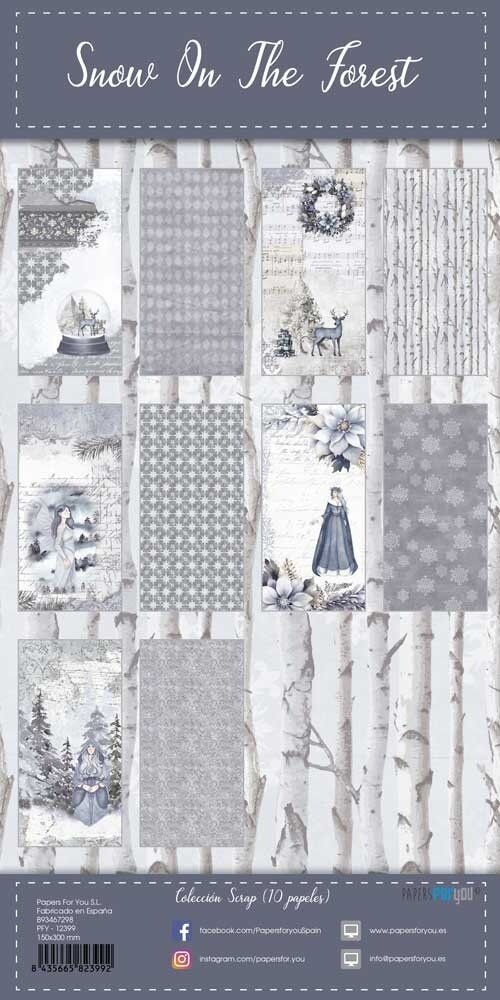 Papers For You Snow On The Forest Slim Scrap Paper Pack (10pcs) (PFY-12399) (OUTLET)
