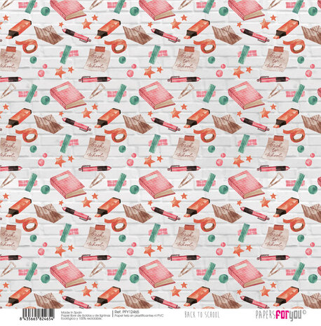 Papers For You Back to School Canvas Scrap Pack (8pcs) (PFY-12456) (OUTLET)